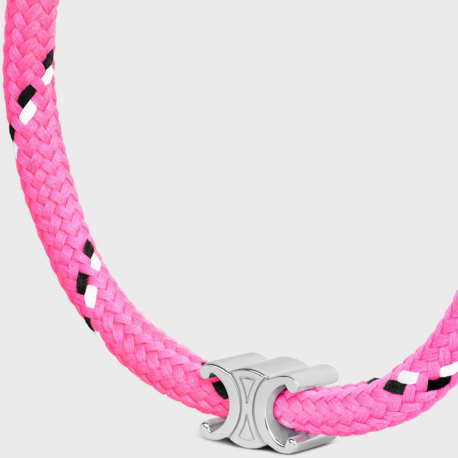New Triomphe Beach Bracelet in Polyester and Brass with Rhodium Finish Bracelets & Rings