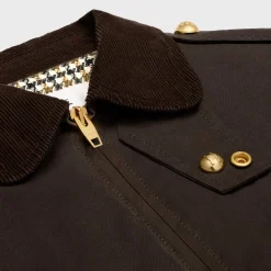 Sale Triomphe blouson jacket in waxed cotton linen Women Jackets