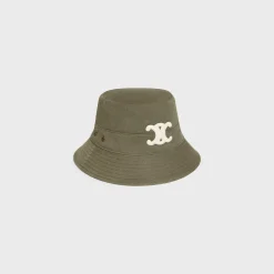 Online triomphe bucket hat in cotton gabardine Women Bucket Hats And Caps