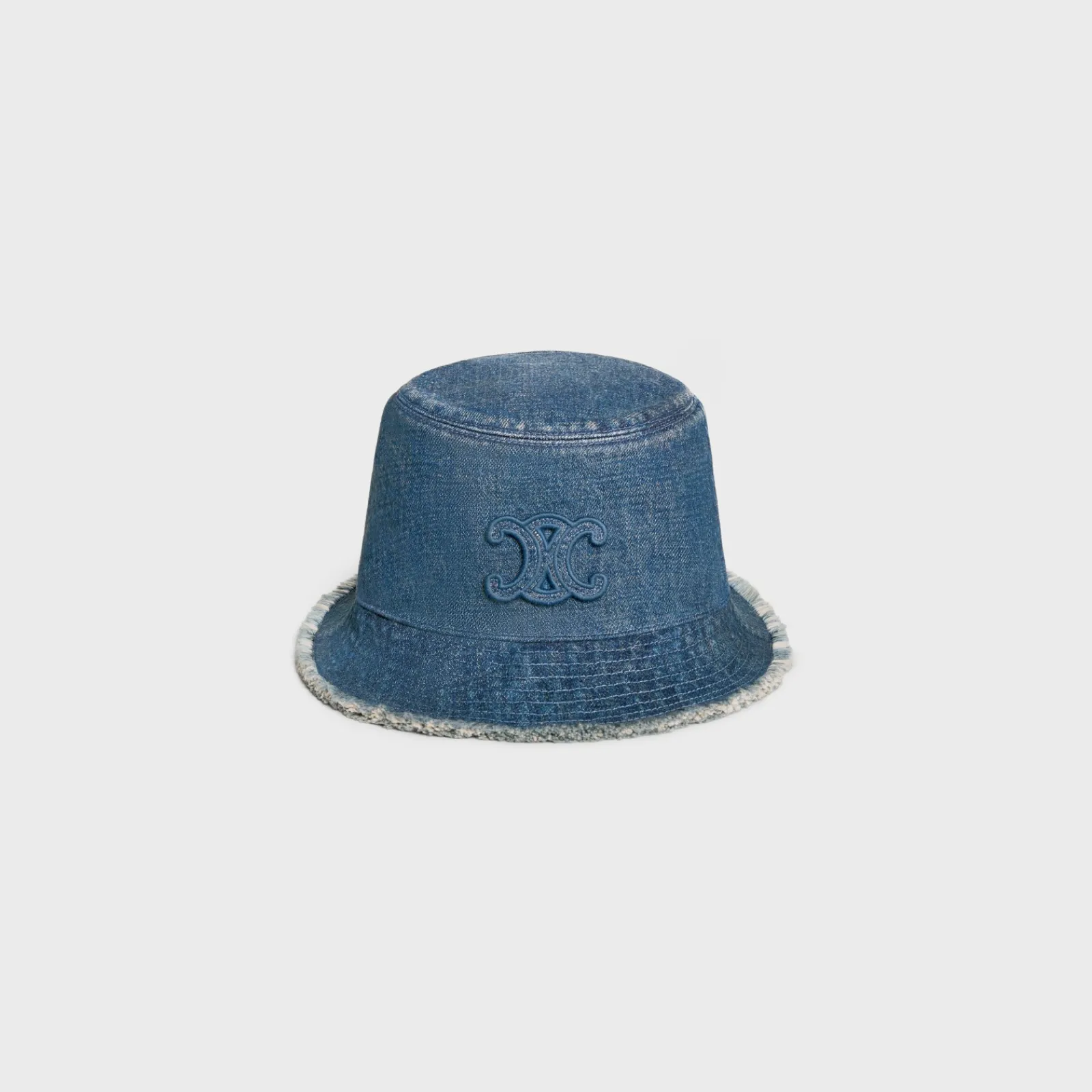 Hot triomphe bucket hat in dark union wash denim Women Bucket Hats And Caps