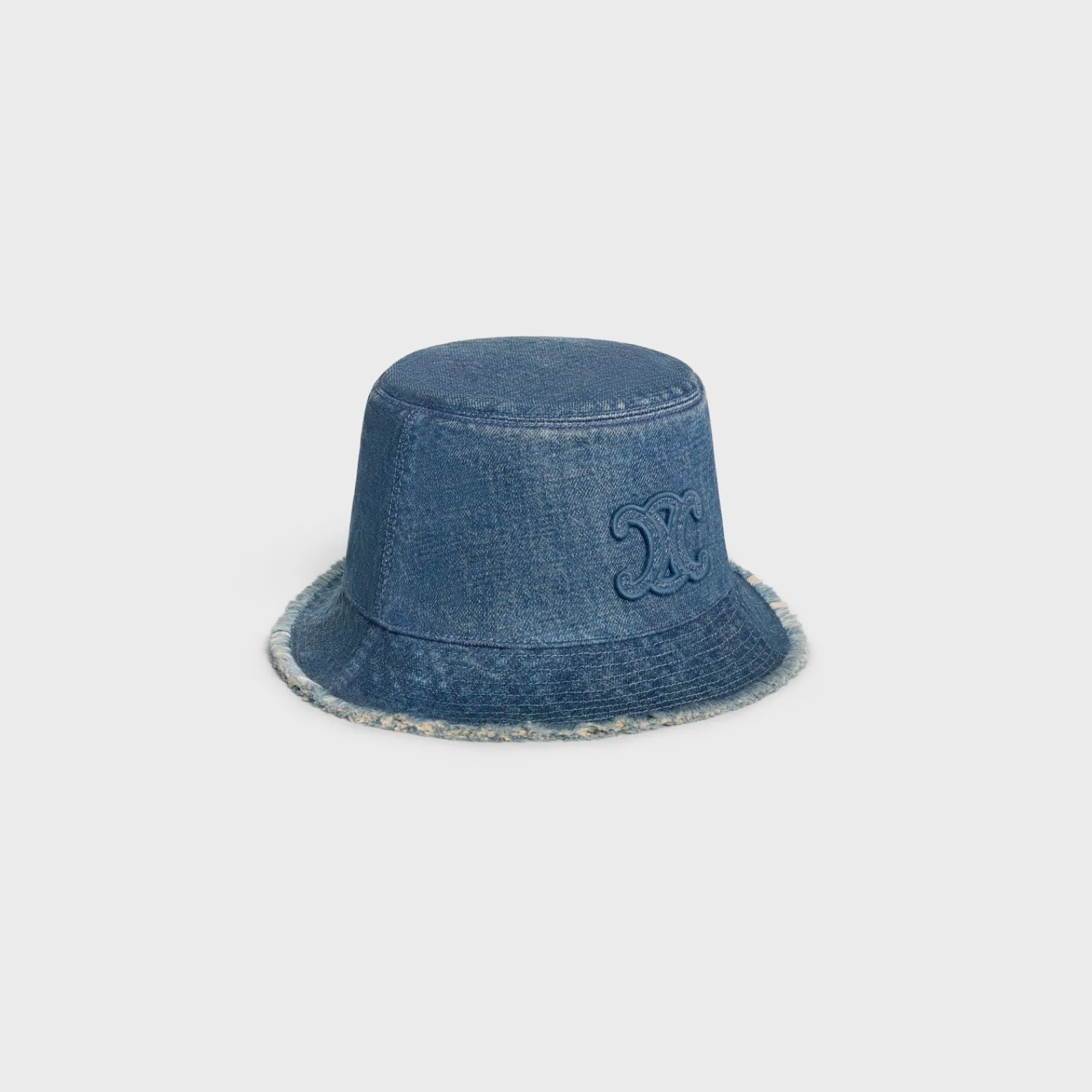 Hot triomphe bucket hat in dark union wash denim Women Bucket Hats And Caps