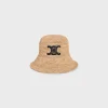 Clearance triomphe bucket hat in raffia Women Bucket Hats And Caps
