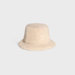 Fashion Triomphe bucket hat in Sherpa cashmere Women Bucket Hats And Caps