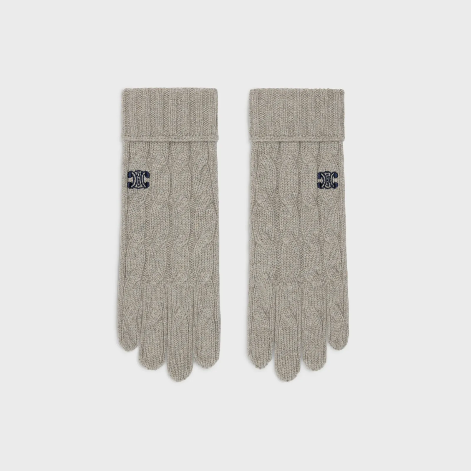 Clearance triomphe cable-knit gloves in cashmere Hats And Soft Accessories