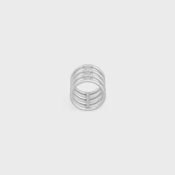 Outlet Triomphe Cage Ring in Brass with Rhodium Finish Women Triomphe | Categories·Rings