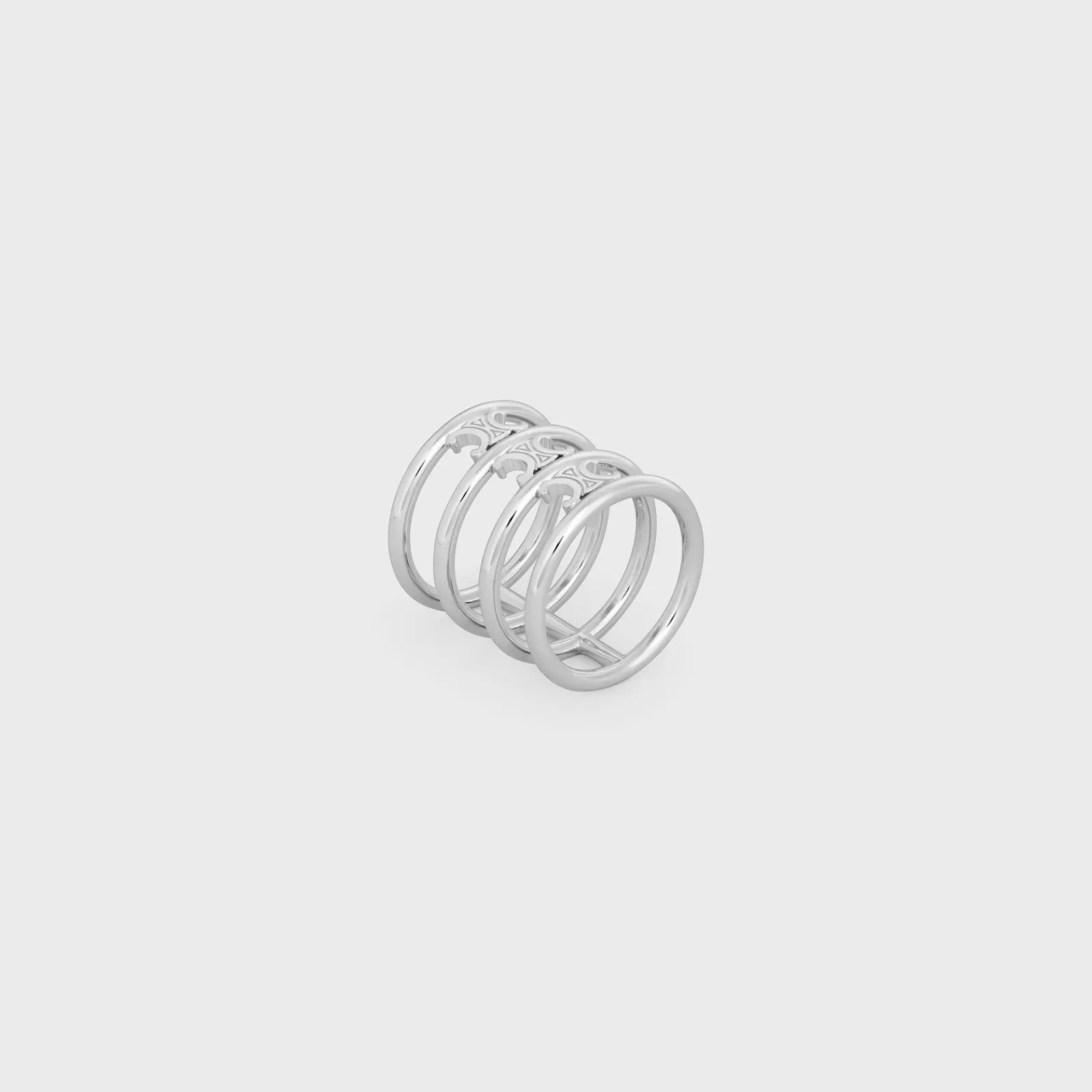 Outlet Triomphe Cage Ring in Brass with Rhodium Finish Women Triomphe | Categories·Rings