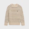 Hot triomphe crew neck sweater in striped wool Knitwear