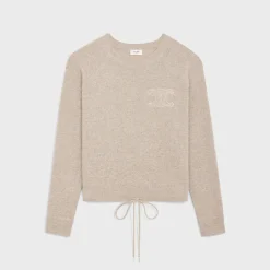 Fashion triomphe crew neck sweater in wool and cashmere Women Knitwear