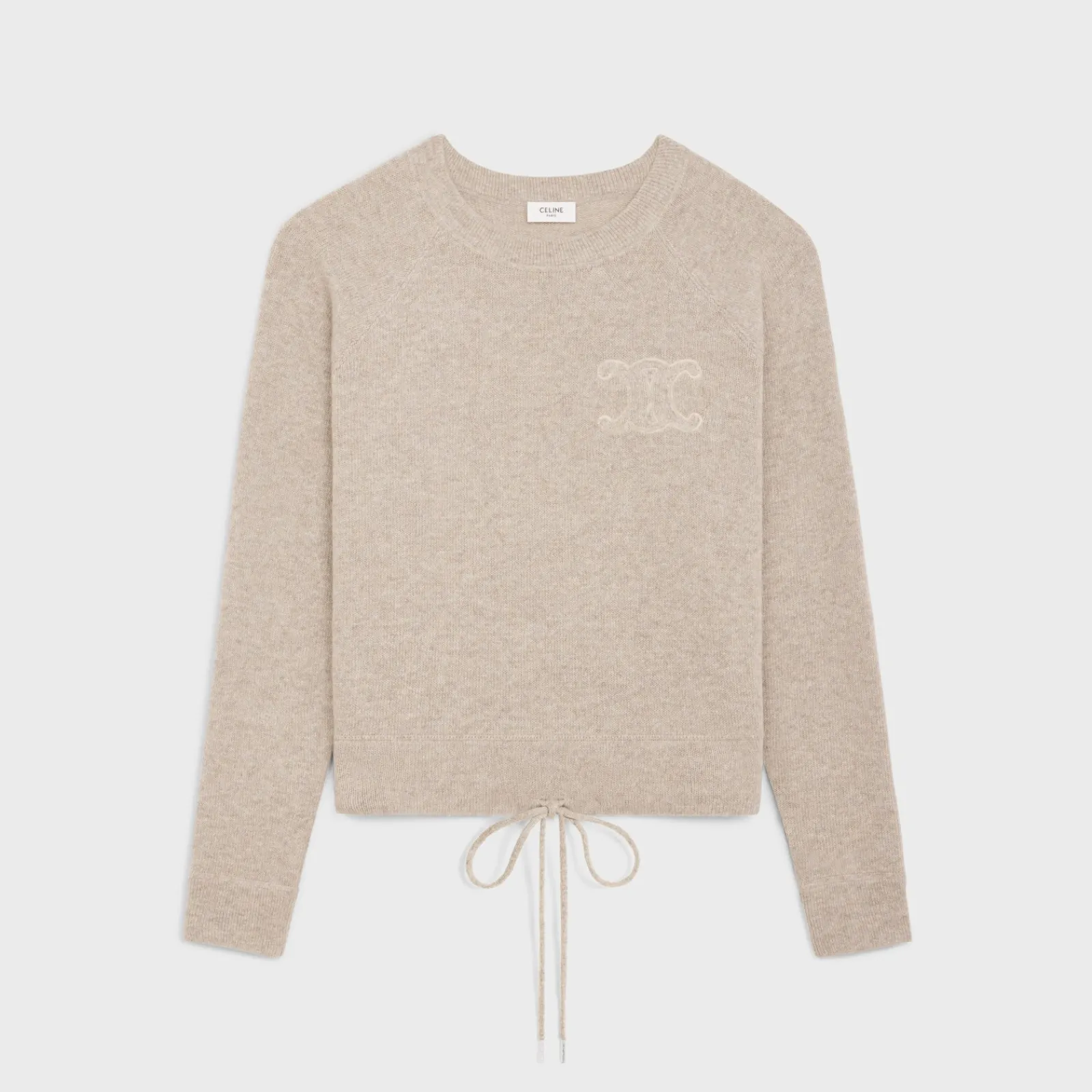 Fashion triomphe crew neck sweater in wool and cashmere Women Knitwear