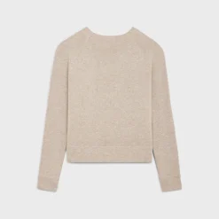 Fashion triomphe crew neck sweater in wool and cashmere Women Knitwear