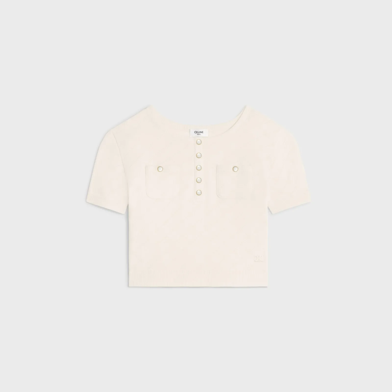 Hot triomphe crop top in jersey pointelle Women Shirts And Tops