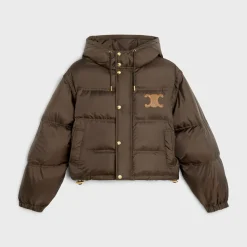 New Triomphe cropped down jacket in lightweight nylon Women Jackets | Coats