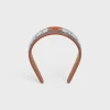Outlet Triomphe Fair Isle Headband in Wool and Calfskin Women Hair Accessories