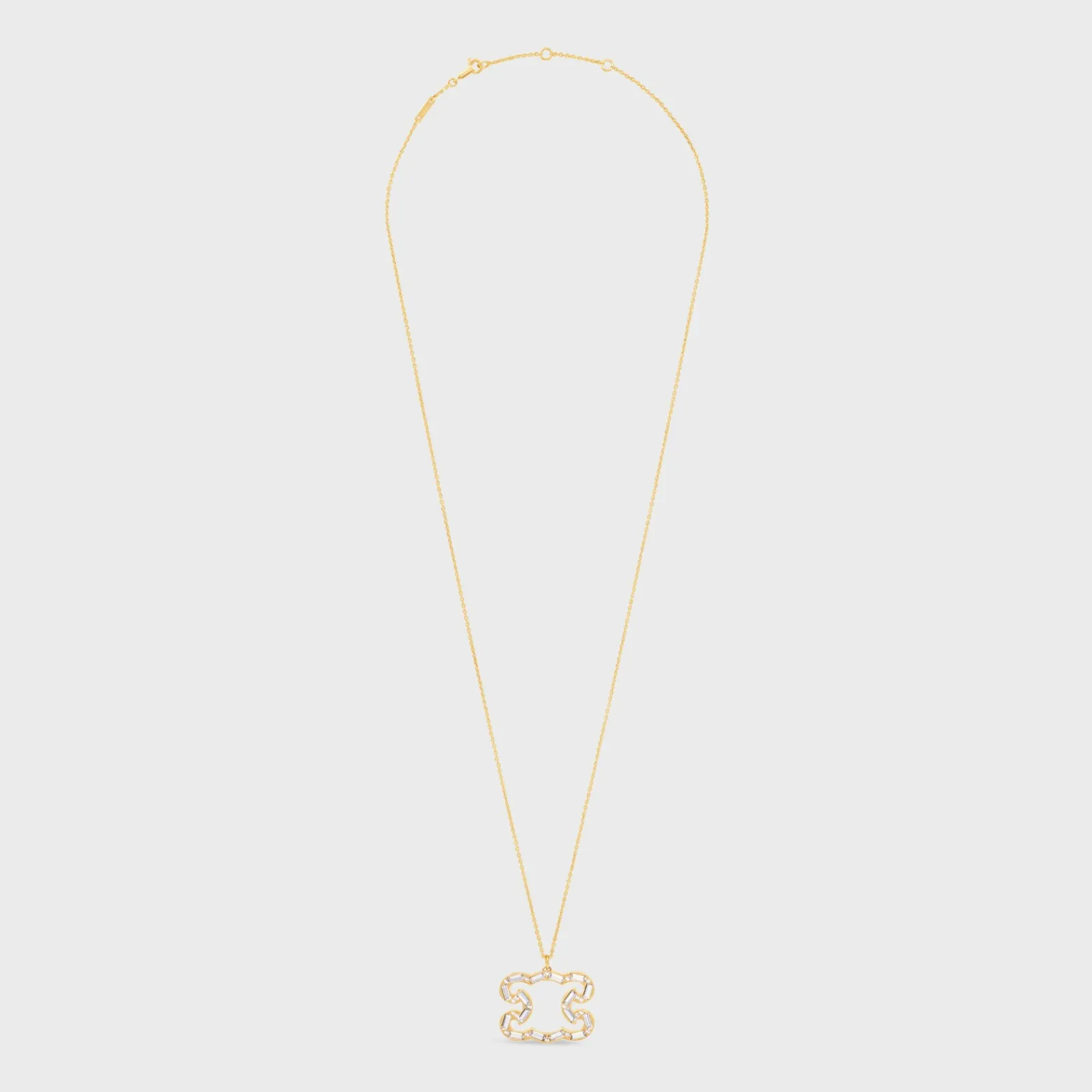 Outlet Triomphe Frame Sparkle Necklace in Strass and Brass with Finish Women Triomphe | Categories·Necklaces