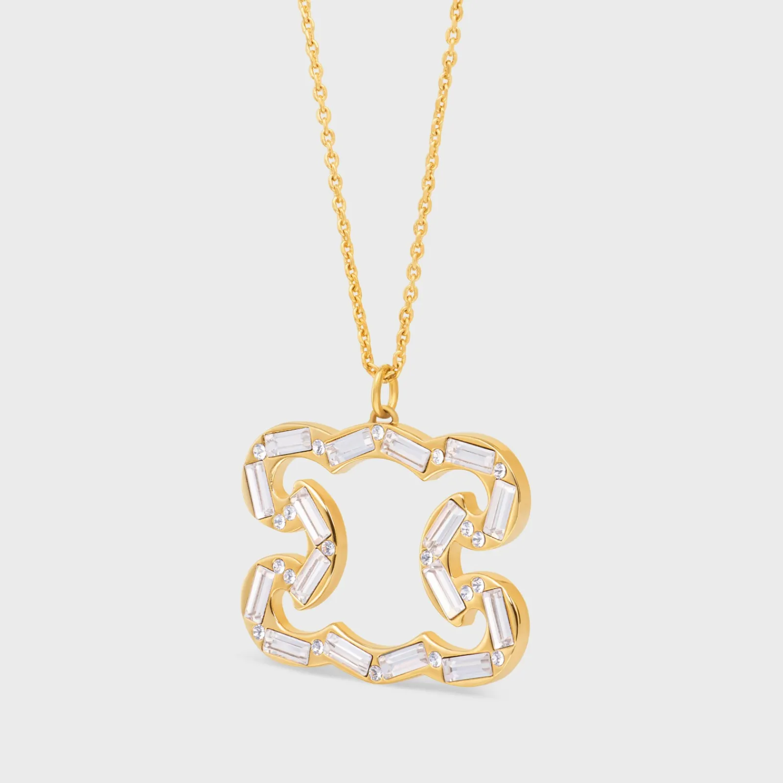 Outlet Triomphe Frame Sparkle Necklace in Strass and Brass with Finish Women Triomphe | Categories·Necklaces