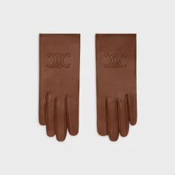 Online triomphe gloves in plongé lambskin Women Hats And Gloves