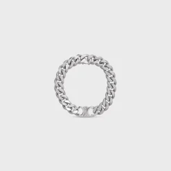 Discount Triomphe Gourmette Bracelet in Brass with Rhodium Finish Bracelets & Rings