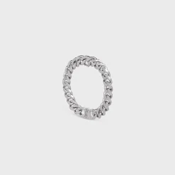 Discount Triomphe Gourmette Bracelet in Brass with Rhodium Finish Bracelets & Rings