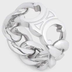 Online Triomphe Gourmette Ring in Brass with Rhodium Finish Bracelets & Rings