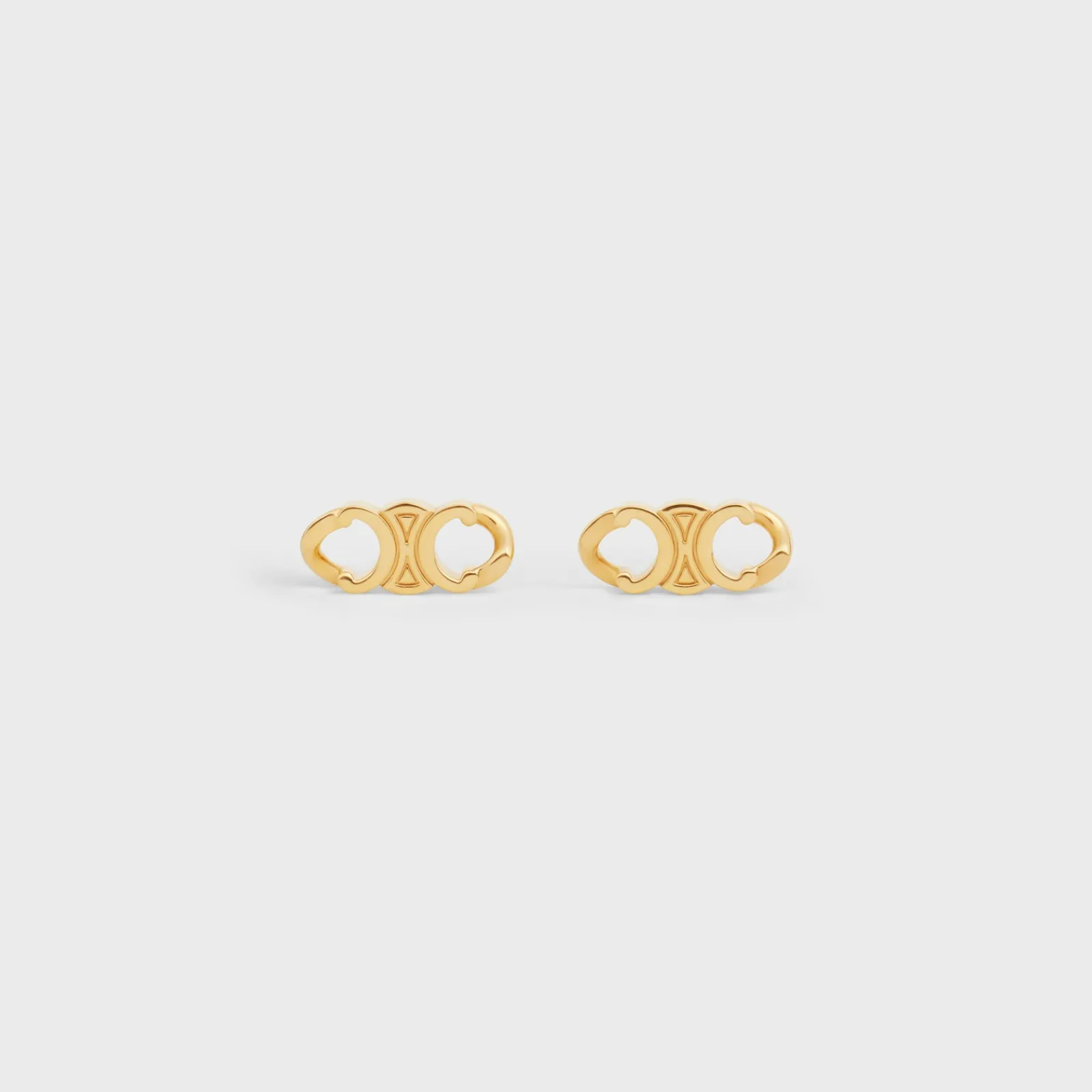 Fashion Triomphe Gourmette Studs in Brass with Finish Women Triomphe | Categories·Earrings