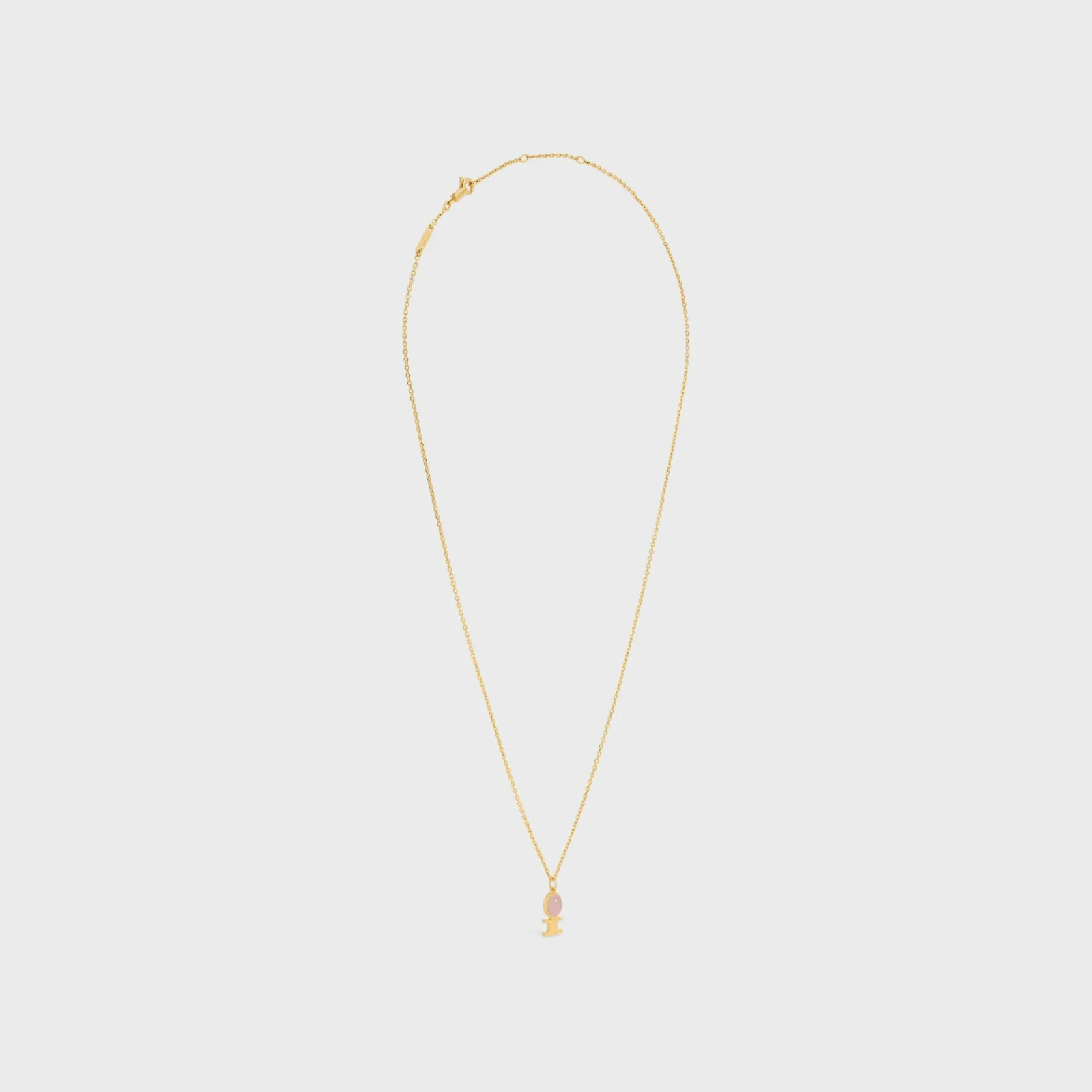 Hot Triomphe Indie Small Necklace in Brass with Gold Finish and Pink Quartz Women Triomphe | Categories·Necklaces