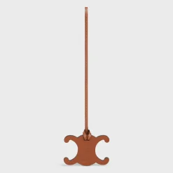Discount TRIOMPHE KEYRING CHARM in SMOOTH CALFSKIN with GOLD FINISHING Women Categories·Straps And Accessories