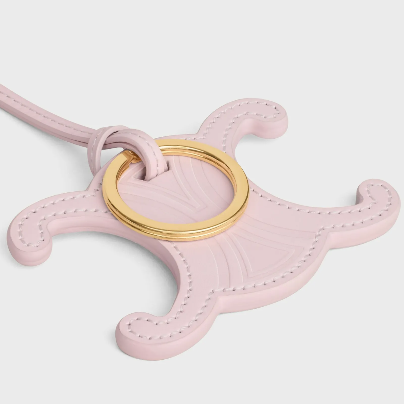 Hot TRIOMPHE KEYRING CHARM in SMOOTH CALFSKIN with Gold Finishing Women Categories·Straps And Accessories