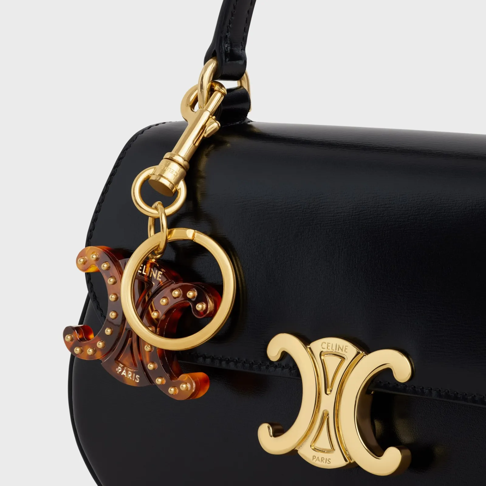 Clearance TRIOMPHE KEYRING CHARM in PLEXIGLASS with GOLD FINISHING Women Categories·Straps And Accessories