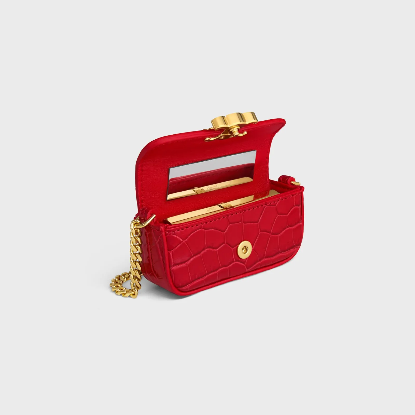 Best TRIOMPHE LIPSTICK CASE ON CHAIN IN NILOTICUS CROCODILE Beauty Accessories | Travel