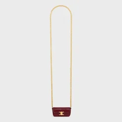 New TRIOMPHE LIPSTICK CASE ON CHAIN IN LIZARD Beauty Accessories | Travel