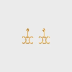 Discount Triomphe Lock Earrings in Brass with Finish Women Triomphe | Categories·Earrings