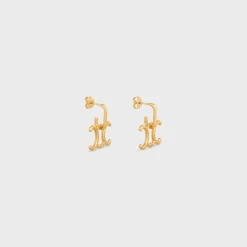 Discount Triomphe Lock Earrings in Brass with Finish Women Triomphe | Categories·Earrings
