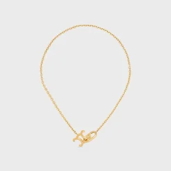 Hot Triomphe Lock Necklace in Brass with Finish Women Triomphe | Categories·Necklaces