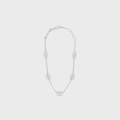 Discount Triomphe Mini Triomphe Bracelet in Brass with Rhodium Finish Women Triomphe | Categories·Bracelets