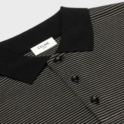 Fashion triomphe polo shirt in finely striped cotton jersey T-Shirts And Sweatshirts