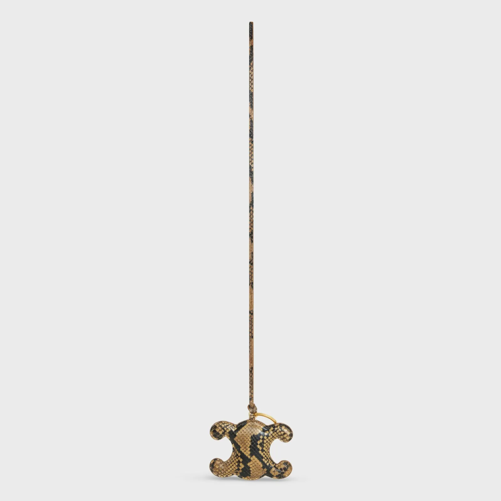 Outlet TRIOMPHE pom-pom keyring in PYTHON with Gold Finishing Women Categories·Straps And Accessories