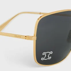 Fashion Triomphe Rhinestone 01 Sunglasses in Metal with Crystals Women Metal Frame | Categories·Square