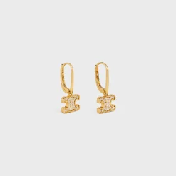 Clearance Triomphe Rhinestone Earrings in Brass with Finish and Crystals Women Triomphe | Categories·Earrings