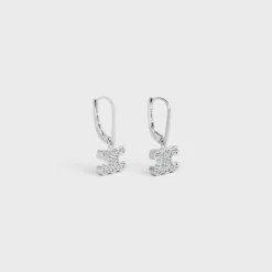 Outlet Triomphe Rhinestone Earrings in Brass with Rhodium Finish and Crystals Women Triomphe | Categories·Earrings