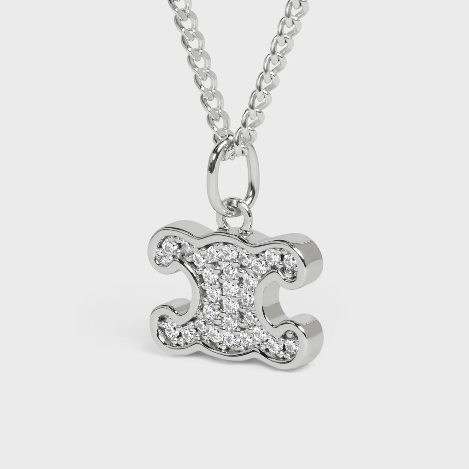 Discount Triomphe Rhinestone Necklace in Brass with Rhodium Finish and Crystals Women Triomphe | Categories·Necklaces