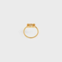 New Triomphe Rhinestone Small Ring in Brass with Finish and Crystals Women Triomphe | Categories·Rings