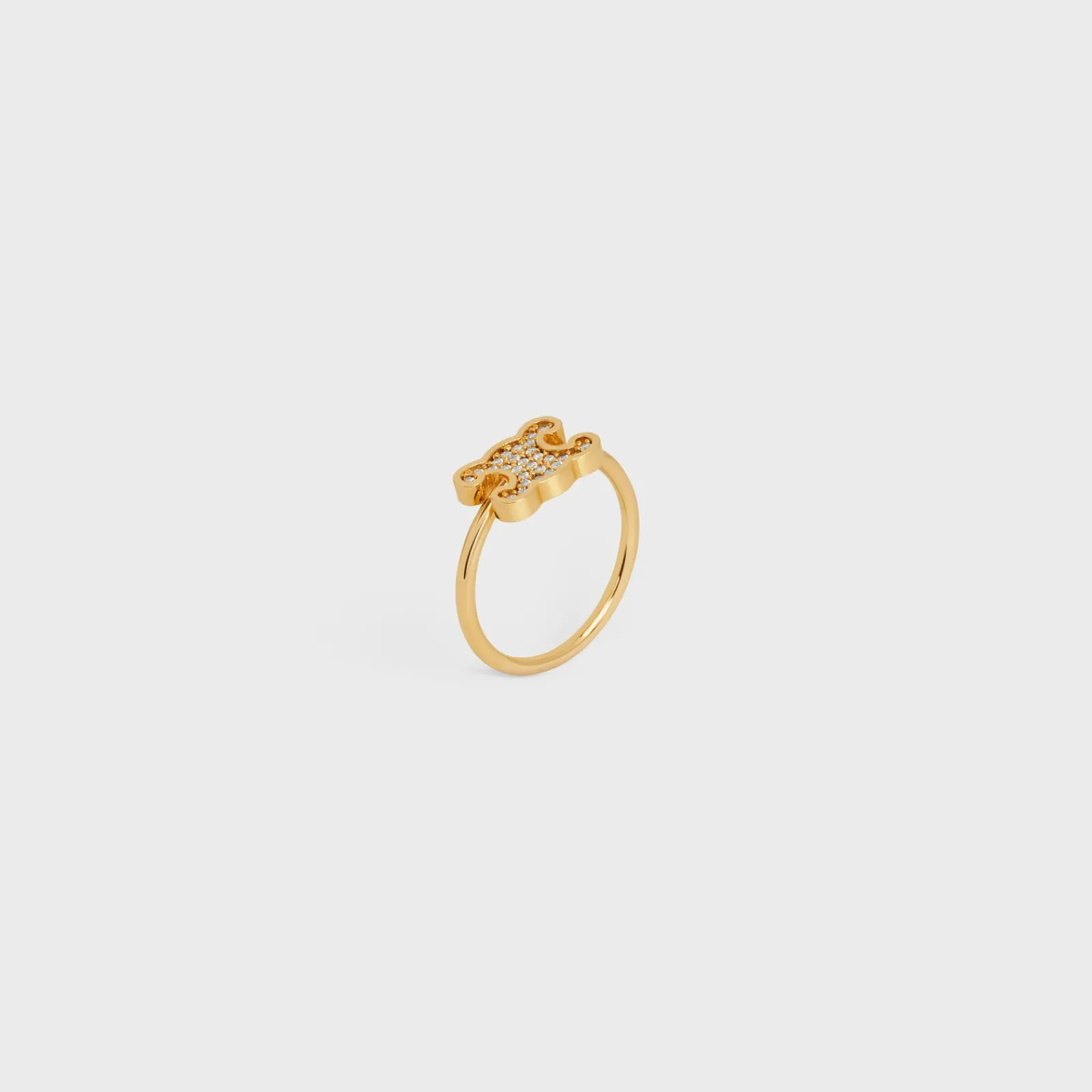 New Triomphe Rhinestone Small Ring in Brass with Finish and Crystals Women Triomphe | Categories·Rings