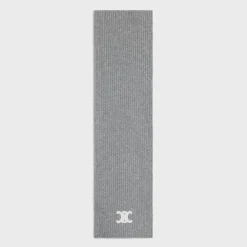 Hot TRIOMPHE SCARF IN RIBBED CASHMERE WOOL Women Beanies And Scarves