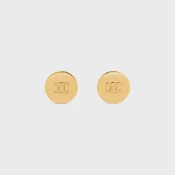 Best Triomphe Signet Earrings in Brass with Finish Women Triomphe | Categories·Earrings