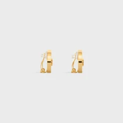 Best Triomphe Signet Earrings in Brass with Finish Women Triomphe | Categories·Earrings