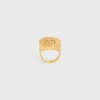 Fashion Triomphe Signet Ring in Brass with Finish Women Triomphe | Categories·Rings