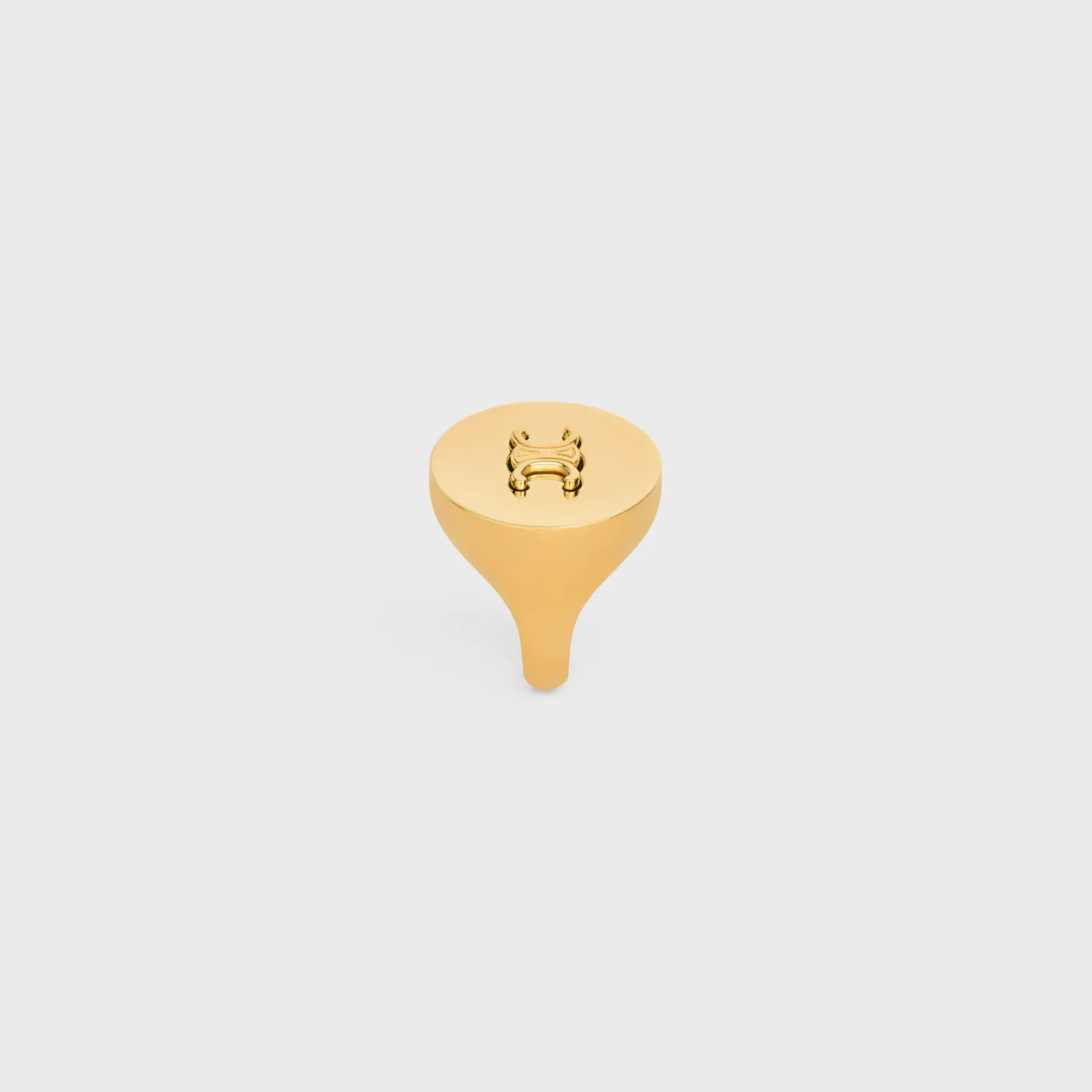 Fashion Triomphe Signet Ring in Brass with Finish Women Triomphe | Categories·Rings