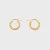 Outlet Triomphe Small Gourmette Hoops in Brass with Finish Women Triomphe | Categories·Earrings