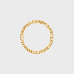 New Triomphe Small Gourmette Bracelet in Brass with Finish Women Triomphe | Categories·Bracelets