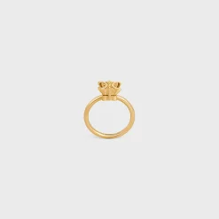 New Triomphe Solitaire Ring in Brass with Finish Women Triomphe | Categories·Rings